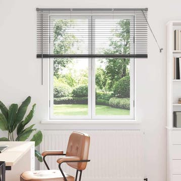 vidaXL Venetiaanse Jaloezieën Donkergrijs 130 x 130 cm, Verzenden, Nieuw, Grijs