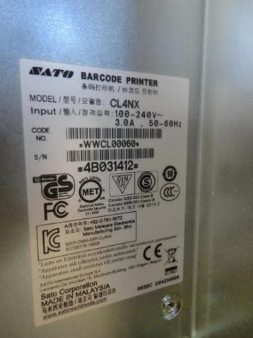 Sato CL4nx Thermal Label Printer 203Dpi - BT / LAN / USB, Ophalen of Verzenden, Gebruikt, SATO