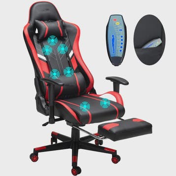 Ergonomische Massage Gaming Stoel met Voetensteun en Lendens, Verzenden, Nieuw