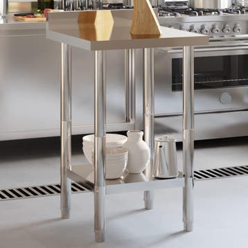 vidaXL Keukenwerktafel met spatscherm 55x55x93 cm roestvrij, Verzenden