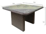 Bilbao lounge-diningtafel 110x110xH70 cm grijs, Tuin en Terras, Tuintafels, Ophalen of Verzenden, Nieuw, Wicker