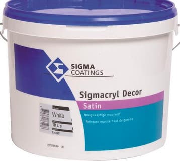 Sigma Sigmacryl Decor Satin - Wit - 1 liter, Wit, Nieuw, Ophalen of Verzenden, Verf