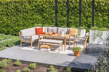 GI Sardinia lounge-dining set aluminium (7-delig) - Teak, Verzenden, Nieuw, Overige materialen, Loungeset