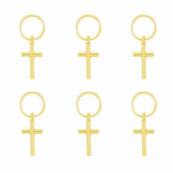 Haarspeld haarringen 1,5cm - Bedel Kruis - Goud - Set van 6, Nieuw