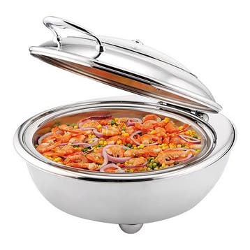 Chafing dish elektrisch RVS rond 6,8L | Incl. elektr., Verzenden, Nieuw in verpakking