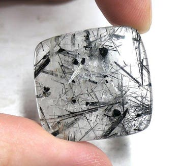 KWARTS-TOERMALIJN - 100% NATUURLIJK Cabochon- 7.53 g, Verzamelen, Mineralen en Fossielen