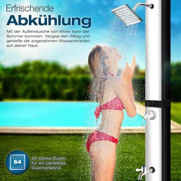 tillvex Zonnedouche, 40 liter, incl. beschermkap, tuindouche, Caravans en Kamperen, Kampeeraccessoires, Verzenden, Zo goed als nieuw