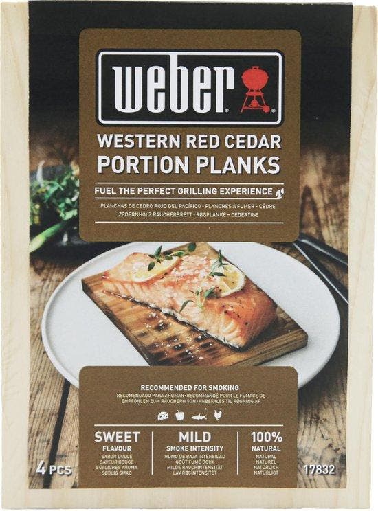 Weber® Western Red Cedar Wood Portion Planks, Tuin en Terras, Houtskoolbarbecues, Verzenden