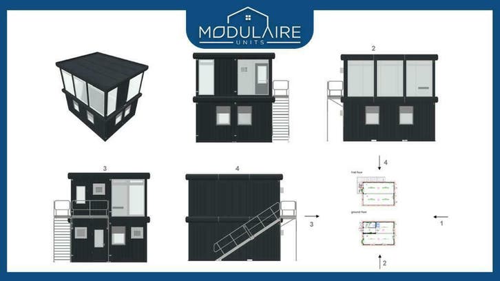 Kantoorunit nog nooit gebruikt en met verdieping te koop!, Doe-het-zelf en Verbouw, Containers