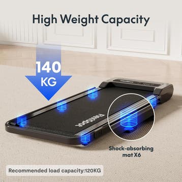 Loopband - Walking pad - Wandelband - 1-6 km/u - Zwart - WP0, Verzenden, Zo goed als nieuw