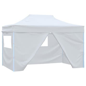 vidaXL Partytent met 4 zijwanden inklapbaar 3x4,5 m wit, Verzenden, Nieuw, Partytent