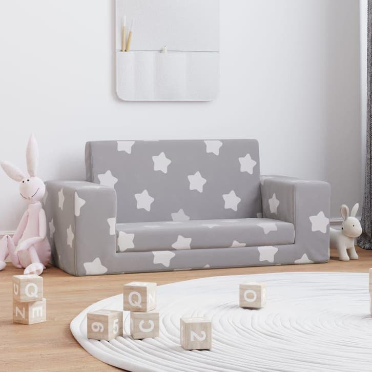 vidaXL Kinderslaapbank 2-zits met sterren zacht pluche, Kinderen en Baby's, Kinderkamer | Overige Meubels, Nieuw, Verzenden