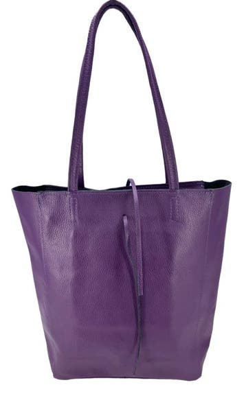 Paarslila Vera Pelle leren shopper, Verzenden, Nieuw