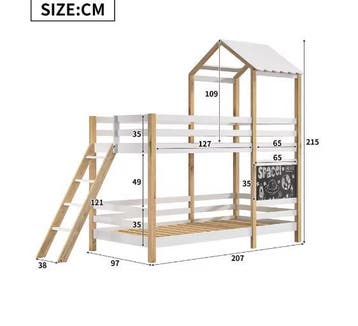 Speels Kinder Stapelbed 90x200 cm met Tekentafel en Glijbaan, Verzenden, Nieuw