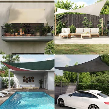 vidaXL Zonnezeil 160 g/m² rechthoekig 2x5 m HDPE zandkleurig, Tuin en Terras, Zonneschermen, Verzenden, Nieuw