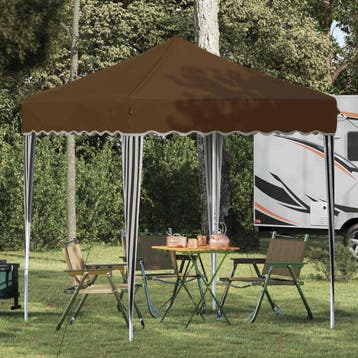 vidaXL Pop-up partytent 195 x 195 x 245 cm Taupe Oxford Stof, Verzenden, Nieuw, Partytent