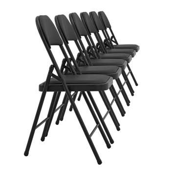 Bureaustoel klapstoel opvouwbaar 80x46x50 cm set van 6 zwart, Huis en Inrichting, Stoelen, Verzenden, Nieuw