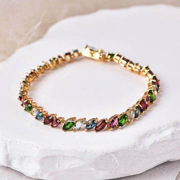 Zonder minimumprijs - Armband Zilver - Gemengde edelstenen -, Nieuw
