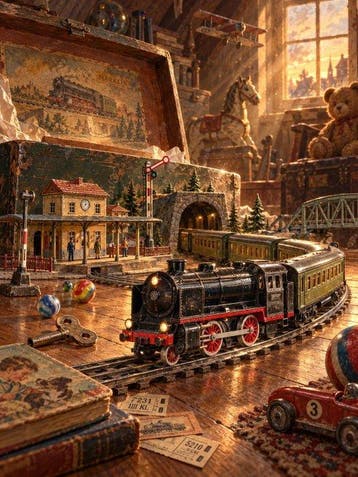 Shayer - Märklin – The Golden Age of Tin Toys - XL - 60x80cm, Antiek en Kunst