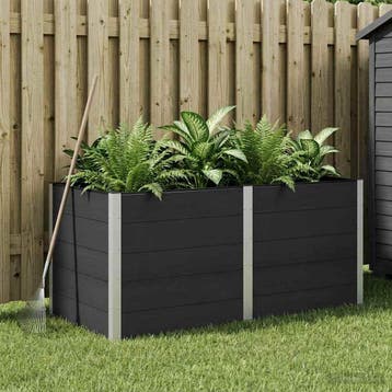 vidaXL Verhoogde plantenbak Zwart 200 x 100 x 91 cm WPC en, 100 cm of meer, Verzenden, Nieuw, 60 cm of meer
