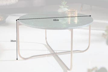 Ronde salontafel NOBLE 65cm groen marmer afneembaar, Ophalen of Verzenden, Nieuw