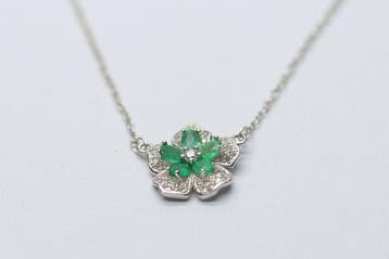 Zonder minimumprijs - Ketting met hanger Zilver Smaragd -