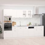 vidaXL 7-delige Keukenkastenset Lyon bewerkt hout wit, Huis en Inrichting, Verzenden, Nieuw, Wit