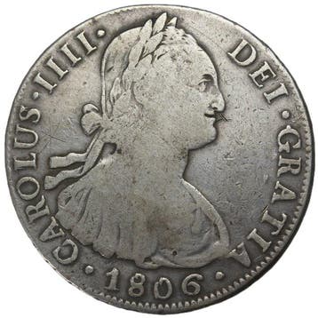 Spanje. Carlos IV. 8 Reales 1806 Potosí PJ (Zonder