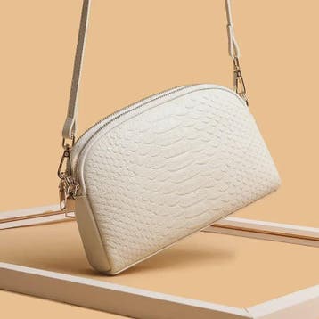 Luxe Dames Schoudertas Crossbody Tas met Crocoprint van Echt