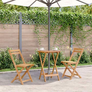 vidaXL Tuintafel inklapbaar 60x75 cm massief acaciahout, Verzenden, Nieuw, Hout