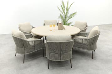Taste Florence/Hampton ronde low dining tuinset Ø160 cm. -, Verzenden, Nieuw, Overige materialen, Tuinset