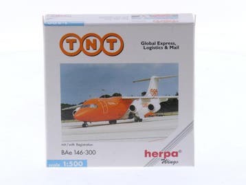Schaal 1:500 Herpa 509633 BAe 146-300QT TNT Airways Reg...., Ophalen of Verzenden, Zo goed als nieuw