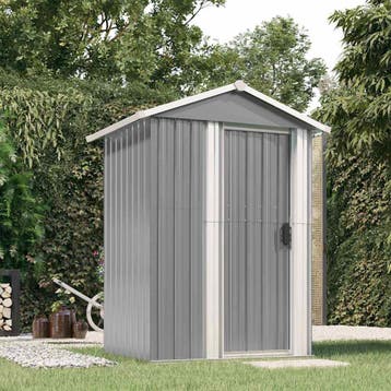 vidaXL Tuinschuur 126x97,5x177 cm gegalvaniseerd staal grijs, Verzenden, Nieuw