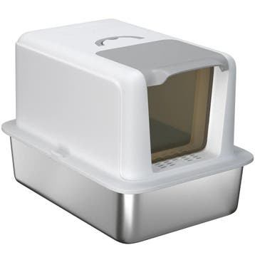 TRUUSK Kattentoilet Met Deksel - Roestvrijstalen Bak - Ingeb, Verzenden, Nieuw