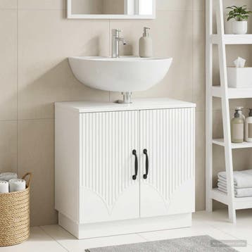 vidaXL Badkamer wastafelkast HOORN Hoogglans Wit 59,5 x 31,5, Verzenden, Nieuw, Wastafelkast