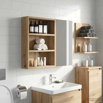 vidaXL Badkamer wandkast Artisanaal eiken 40 x 10 x 50 cm, Verzenden, Nieuw