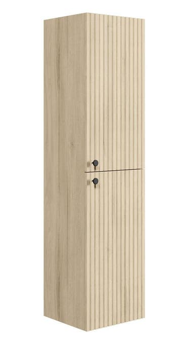 Badkamerkast Saros 35 x 32  x 140 cm - Licht Eiken, Verzenden, Nieuw, (Half)hoge kast