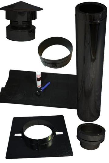 Complete dakdoorvoer-set houtkachel Ø 150/200 mm voor pla.., Ophalen of Verzenden, Nieuw