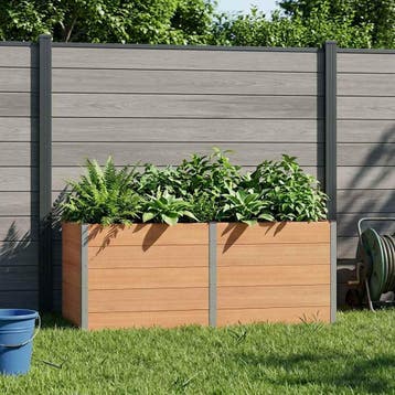 vidaXL Verhoogde plantenbak Bruin 250 x 100 x 91 cm WPC en, 100 cm of meer, Verzenden, Nieuw, 60 cm of meer