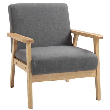 TRUUSK Oorfauteuil met Armleuningen - Loungestoel in Linnenl, Verzenden, Nieuw
