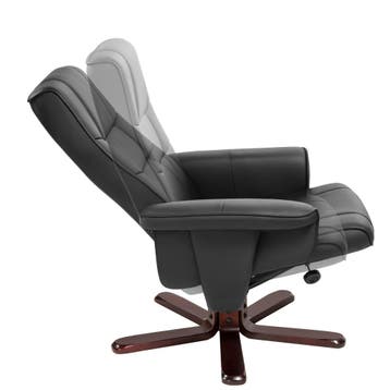 TV-fauteuil met krukje model I - zwart/bruin, Verzenden, Nieuw