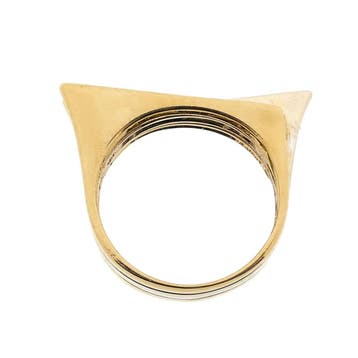 Bicolor gouden ring, Sieraden, Tassen en Uiterlijk, Ringen, Gebruikt, Ophalen of Verzenden, 17 tot 18, Dame of Heer