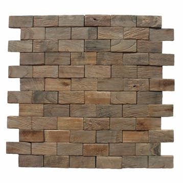 Mozaïek Hout Rectangular Old Teak (P 05) 30X30 Cm (Prijs Per, Ophalen of Verzenden, Nieuw
