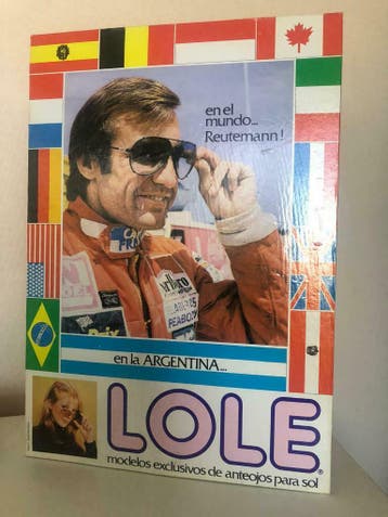 Lole pilotenbril jaren 80 origineel in etui Carlos Reutemann, Verzenden, Gebruikt
