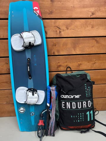Ozone Enduro V3 11m Kitesurfset (Kite+Bar+Board), Watersport en Boten, Gebruikt, Kitesurf-set, Twintip, 11 m²