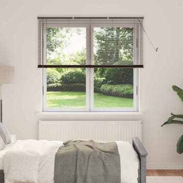 vidaXL Venetiaanse jaloezie Donkerbruin met Patroon 150 x, Verzenden, Nieuw, Bruin