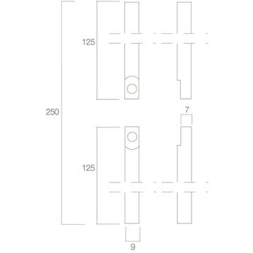 Intersteel stangenset 2x125cm tbv kruk-espagnolet - messing, Verzenden, Nieuw