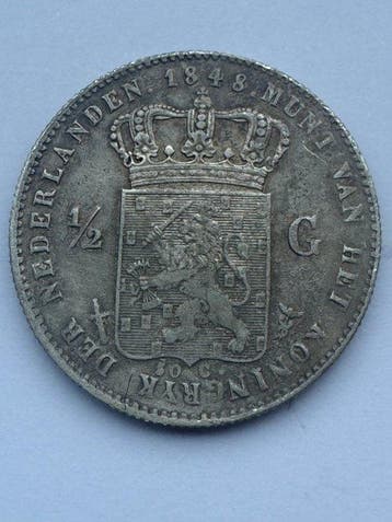 Nederland. Willem II. 1/2 Gulden 1848 (Zonder minimumprijs), Postzegels en Munten, Munten | Nederland