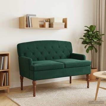 vidaXL Loungebank met knopencomfort Donkergroen 111 x 65 x, Verzenden, Nieuw, Stof, Minder dan 150 cm