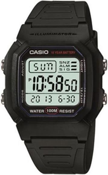 Casio Vintage Edgy W-800H-1AVES Herenhorloge 36,8 mm - Zwart, Sieraden, Tassen en Uiterlijk, Verzenden, Nieuw
